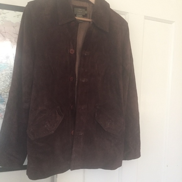 Calvin Klein Chocolate Brown Suede Leather coat - Picture 3 of 7